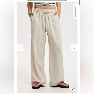 Cotton on Haven Wide-Leg Linen-Blend Pants in Natural